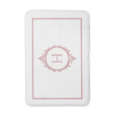 Tapis De Bain Chelsea rose Blush et blanc Monogramme (Devant (Vertical))
