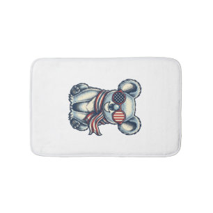 Tapis De Bain Chemise à motif de koala patriotique gravure vinta