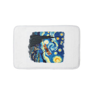 Tapis De Bain Chemise artistique libellule Van Gogh Nuit étoilée