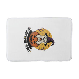 Tapis De Bain Chemise de bouledogue Halloween avec chien à citro