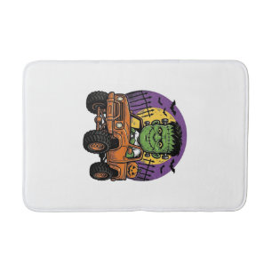 Tapis De Bain Chemise de citrouille de camion monstre Halloween