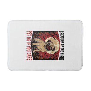 Tapis De Bain Chemise de pug Halloween avec cimetière effrayant 