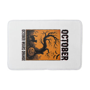 Tapis De Bain Chemise Orange Octobre Halloween Vintage Épouvante