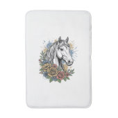 Tapis De Bain Chemise vectorielle de conception florale de cheva (Devant (Vertical))
