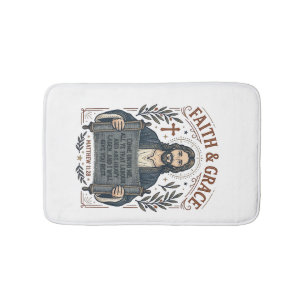 Tapis De Bain Chemise vintage broderie croix Jésus Graphique chr