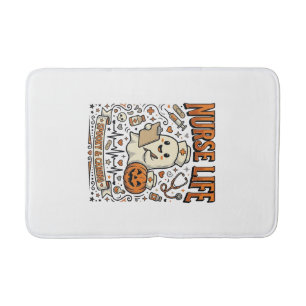 Tapis De Bain Chemise vintage citrouille fantôme Halloween Nurse