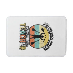 Tapis De Bain Chemise Vintage Halloween Balai Cassé Prof Drôle