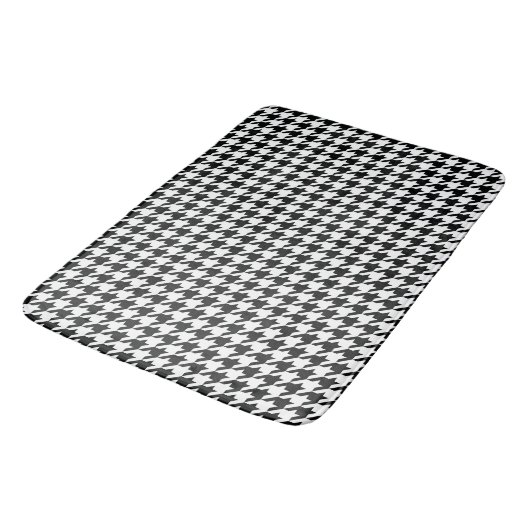 Tapis De Bain Chèque de socle noir blanc classique (Angle)