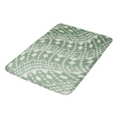Tapis De Bain Chèques déformées en vert (Angle)