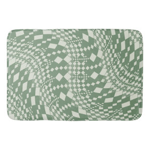 Tapis De Bain Chèques déformées en vert