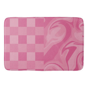 Tapis De Bain Chèques et persiennes - Rose