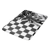 Tapis De Bain Chèques et tourbillons - Noir et Blanc (Angle)