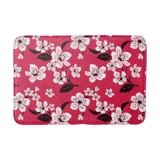 TAPIS DE BAIN CHERRY BLOSSOM - SAKURA (ROUGE) (Devant)