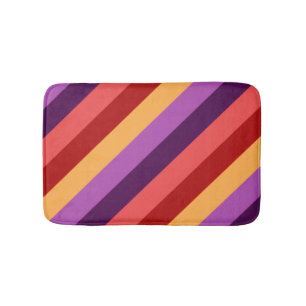Tapis De Bain Cherry Red Violet rayures Petite couche de chaume