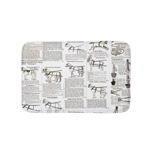 Tapis De Bain Cheval Antique Publicité Journal Art (Devant)