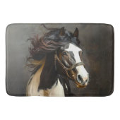 Tapis De Bain Cheval blanc Brown noir en course (Devant)