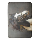 Tapis De Bain Cheval blanc Brown noir en course (devant Vertical)