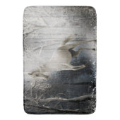 Tapis De Bain Cheval blanc sur texture bois rustique en hiver en (devant Vertical)