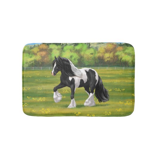 Tapis De Bain Cheval d'attelage de la bandelette tzigane noire d (Devant)