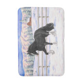 Tapis De Bain Cheval d'attelage noir et blanc de la bannière Tzi (Devant (Vertical))