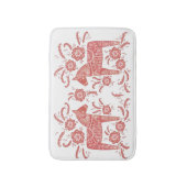 Tapis De Bain Cheval de Dala suédois Rouge et blanc (Devant (Vertical))