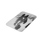 Tapis De Bain Cheval d'hiver noir et blanc (Angle)