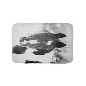 Tapis De Bain Cheval d'hiver noir et blanc (Devant)