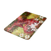 Tapis De Bain Cheval marguerrier Art Abstrait Rouge Blanc Vert F (Angle)