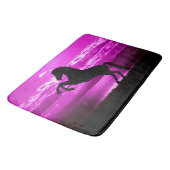 Tapis De Bain Cheval noir Ciel pourpre et eau (Angle)