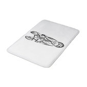 Tapis De Bain Cheval tribal noir et blanc (Angle)