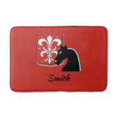 Tapis De Bain Chevalier rouge et noir médiéval et bouclier (Devant)