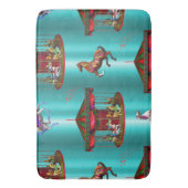 Tapis De Bain Chevaux de carrousel en bleu (devant Vertical)