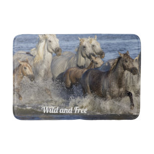 Tapis De Bain Chevaux galopant dans l'eau