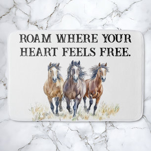 Tapis De Bain Chevaux Mustang Occidentaux Wild & Free