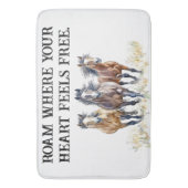 Tapis De Bain Chevaux Mustang Occidentaux Wild & Free (devant Vertical)