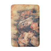 Tapis De Bain Chevaux Peinture d'aquarelle artistique (Devant (Vertical))