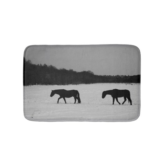 Tapis De Bain Chevaux sur neige bmm (Devant)
