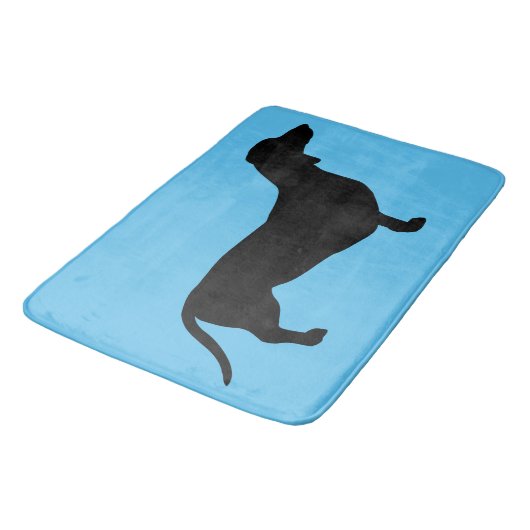 Tapis De Bain Cheveux courts Dachshund - Silhouette 1 (Angle)