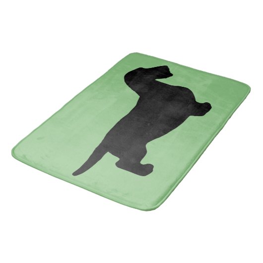 Tapis De Bain Cheveux ronds Dachshund - Silhouette 1 (Angle)