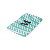 Tapis De Bain Chevron bleu avec monogramme (Angle)