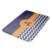 Tapis De Bain Chevron bleu foncé orange (Angle)