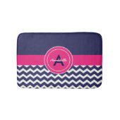 Tapis De Bain Chevron bleu foncé rose (Devant)
