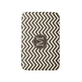 Tapis De Bain Chevron Brown et crème de monogramme (Devant (Vertical))