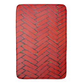 Tapis de bain Chevron en brique rouge (devant Vertical)