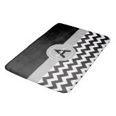 Tapis De Bain Chevron gris noir (Angle)