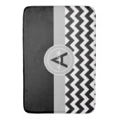 Tapis De Bain Chevron gris noir (devant Vertical)