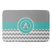 Tapis De Bain Chevron Gris Sarcelle (Devant)