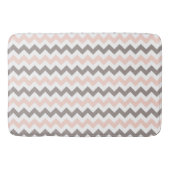 Tapis De Bain Chevron moderne rose et gris (Devant)