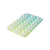 Tapis De Bain Chevron motif citron vert turquoise aqua ombre élé (Angle)