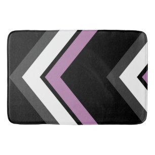 Tapis De Bain Chevron rose, noir, gris et blanc